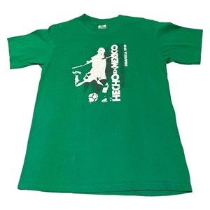 Yazbek Hecho En Mexico 2010 Mundial Saudafrica Green Soccer Shirt Mens Size M